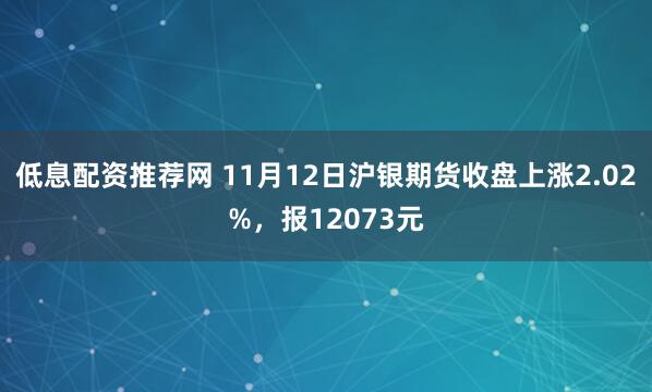 低息配资推荐网 11月12日沪银期货收盘上涨2.02%，报12073元