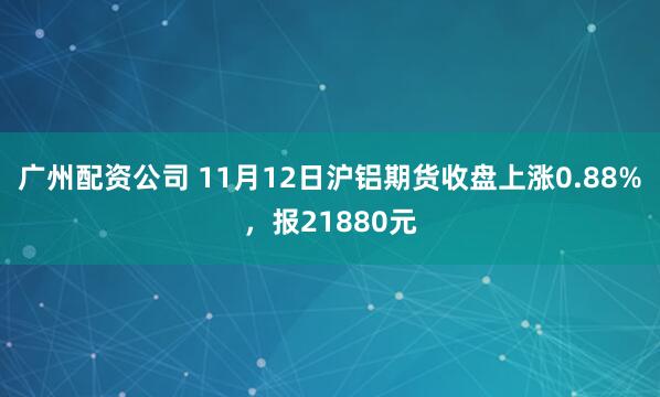 广州配资公司 11月12日沪铝期货收盘上涨0.88%，报21880元